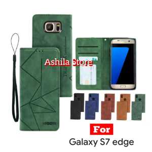 Flip Magnet For Samsung Galaxy S7 edge Case Dompet Motif Flip Cover Leather Premium Casing HP