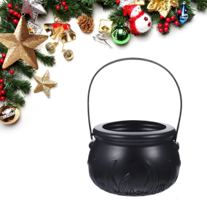 Halloween Cauldron Cast Black Cauldron Kettle Candy Bowl Iron Witch Wizard Cauldron Pot With Lid And Handle Decoration