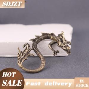 SDJZT Retro Brass Zodiac Dragon bức tượng nhỏ Máy tính để bàn trang trí Trung Quốc thần thoại con thú bức tượng Retro nhà phong thủy trang trí thủ công
