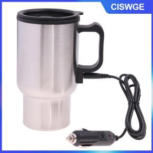 CISWGE 12V 450ml thép không gỉ xe sưởi ấm cup điện sưởi ấm xe Ấm đun nước cà phê nước nóng Mug USB sưởi ấm xe cà phê Mug phích cup