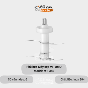 Phụ kiện thay thế (Cối thủy tinh lưỡi dao ron cao su) tương thích với máy xay 300ml MITOMO MT-350