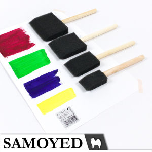 Set Kuas Busa Spons Kotak / Foam / Sponge / Decoupage Flat / Square Brush Set Samoyed FBRS-4K