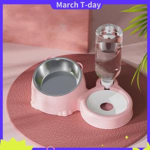 March 1pcs màu xanh Pet Dog Cat Bát đài phun nước tự động thực phẩm nước trung chuyển container cho mèo chó uống Pet bài viết