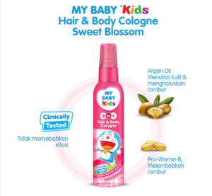 MY BABY Kids 2 in 1 Hair & Body Cologne Doraemon 100mL PINK (Kemasan Baru)