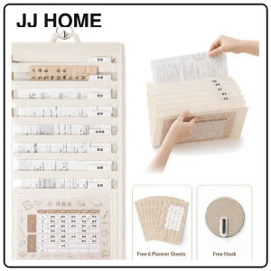 【JJ HOME】Foldable A4 Hanging File Folder / 8-Pocket Student Paper Organizer with Hooks