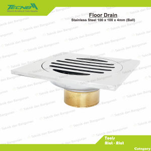 Floor Drain Stainless Steel Saringan Got 100 x 100 x 4mm Ball