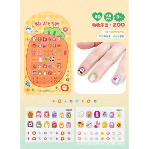 Cartoon Cartoon 2 in 1 Glitter 5d Nail Stickers Pony kt Cat Kuromi Ice Princess Children Embossed Manicure Stickers