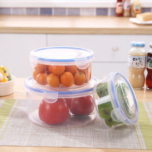 กล่องพลาสติกกลมใส่อาหาร ชุด3 ชิ้น กล่องถนอมอาหาร เข้าไมโครเวฟได้ ตัวล็อกอย่างดี 1 เซ็ตมี 3 ไซส์ สินค้าพร้อมส่งในไทย