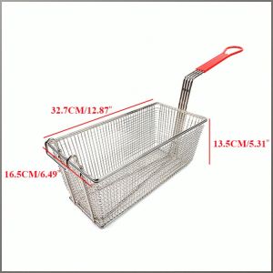 Electric Fryer Gas Fryer Thickened Wire Diameter Rectangle Frying Sieve Front Hook Kitchen Frying Basket