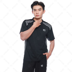 Armisth Kaos Dry Fit Olahraga Pria Coral Kombinasi List Atasan Sport Gym Lari Cowo Minimalis