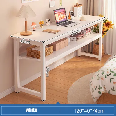 White 160CM Home Office Table Double layers Computer Table Long writing desk Modern study table Meja Komputer Belajar