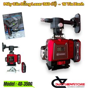 Máy Cân Bằng Laser Toyama 4D-350G | Máy Cân Mực 16 tia Xanh Chính Xác Kèm 2 Pin Dung Lượng Cao 10.800mAh Chính Hãng TOYAMA