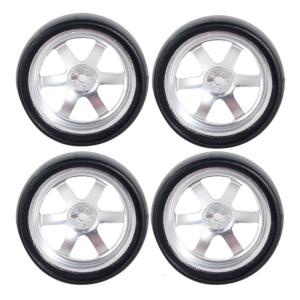 1/18 Remote Control Drift Car Upgrade Tires 4PCS With Metal Rims For Enhanced Control And Stability Driving Experience