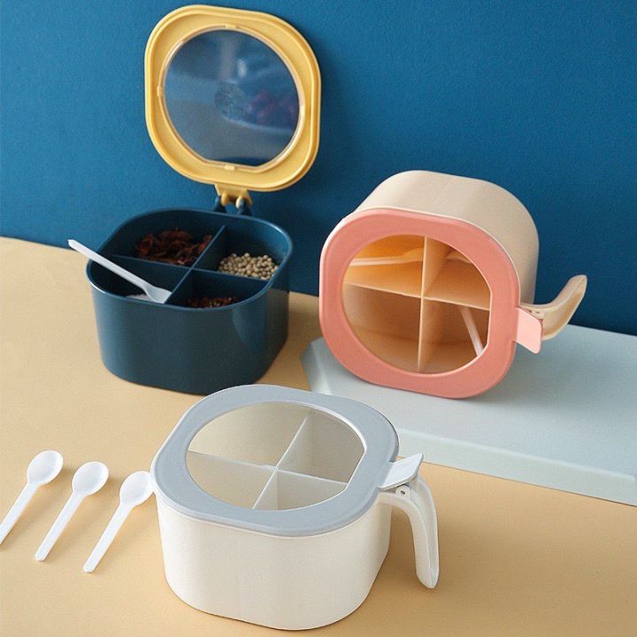 SamuttoSari 4in1 Condiments Container Minimalist Condiments Box with