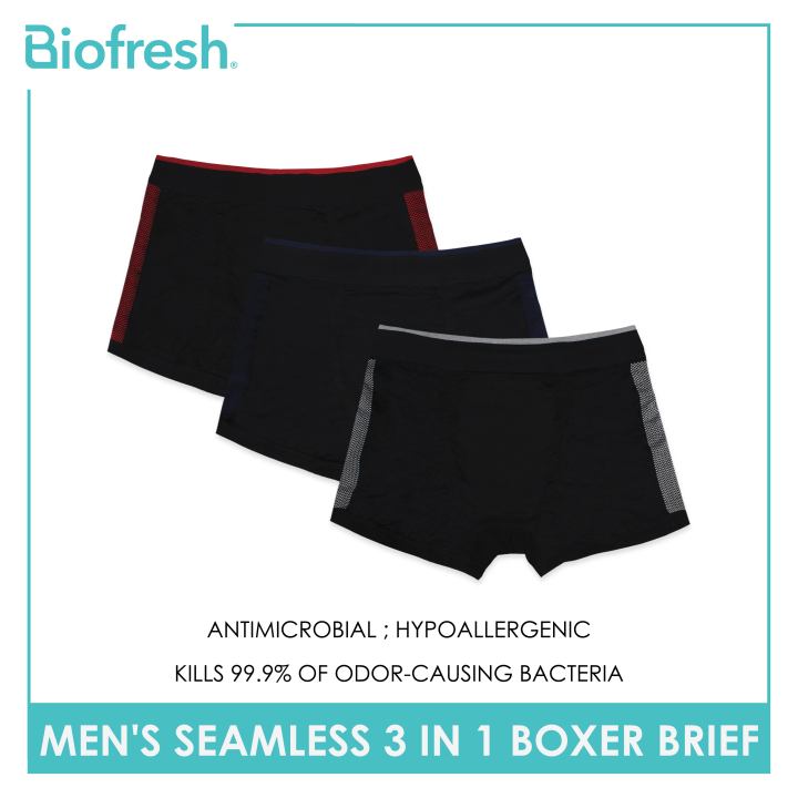 Biofresh Men s Antimicrobial Seamless Boxer Brief 3 pieces in a