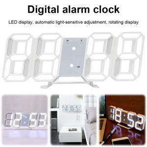 Digital Alarm Clock Electronic Wall Clock Large Number Display USB Charging Temperature/Date Multifunctional for Bedroom