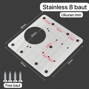 PAPAN PLAT BRACKET ENGSEL STAINLESS/BAJA PERBAIKI PINTU LEMARI RUSAK BAHAN TEBAL BONUS BAUT ANTI KARAT TAHAN PAKAI