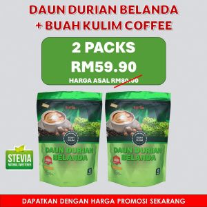 2 Pack Kopi Daun Durian Belanda Buah Kulim + Sacha Inchi Suria Herbs