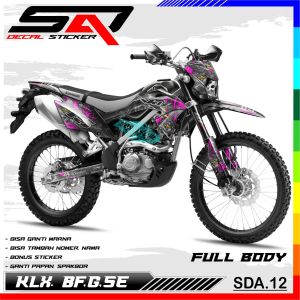Decal Sticker Custoom Full Body KLX 150 BF G SE Decal Stiker Variasi Motor KLX BF SDA.012