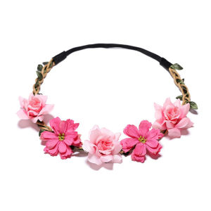 Multi-color Flower Crown Wreath Headband Women Girls Hair Accessory Turban Wedding Flower Headband