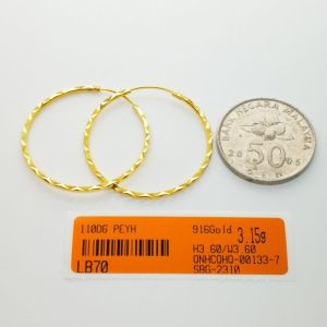 Subang Bulat Besar Pelbagai Emas 916 Yon Hing