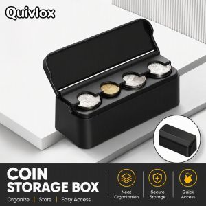 Car Interior Coin Storage Box Multi Use Portable Plastic Coin Holder Dispenser For Dashboard Auto Interior Accessories
