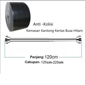 35-460CM Tiang Gorden Fleksibel Jemuran Baju Stainless Steel Tiang Jemuran Portable Batang Tirai Fleksible Tanpa Paku Gantungan Serbaguna Teleskopik Gantungan