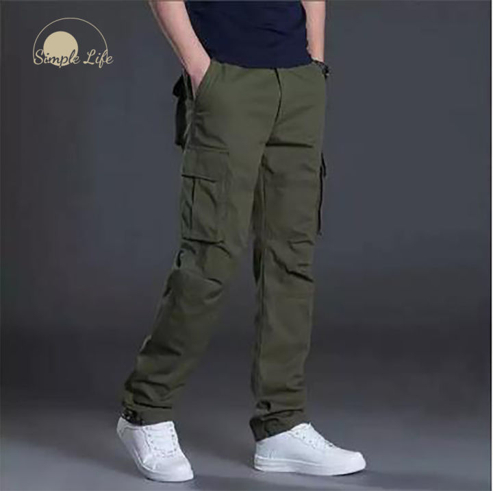 Cargo Trousers For Men 6 Pocket in Cotton Black