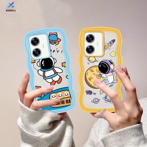 (Lokal Ready) Xinyu Casing hp Realme C53 C51 C55 C33 C35 C31 C30 C30s C21Y C25Y Realme C11 2021 C20 C15 C25 C17 C12 C3 Realme 10 9i 8i 7 Pro Realme 5 Pro 5i 5S 6i Narzo 50A Prime Penutup Casing Ponsel TPU Tepi Gelombang Kartun Astronot Case
