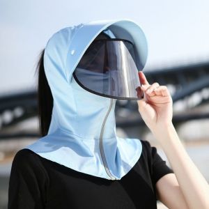 PYA94 Ice Silk Female Sunshade Hat Face Cover Neck Guard Women Sun Hat Casual Windproof Summer UV Protection Cap Women