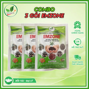 Combo 3 gói men vi sinh EMzone khử mùi hôi phân cá ủ đậu tương và rác thải sinh hoạt. Gói 200gr