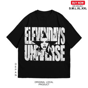 T-Shirt Boxy Fit Elevendays Universe Kaos Distro Oversize Pria Wanita Kaos Boxy Fit Cotton Combed