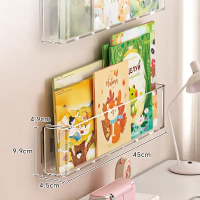 Kệ Để Sách Trong Suốt Dán Tường Giá Đựng Truyện Cho Bé Chất Liệu Nhựa Acrylic