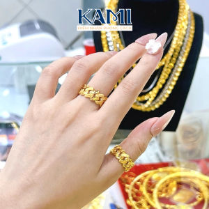 {loại1} Nhẫn nam nữ dạng xích chạm máy xi vàng Kami trang sức sỉ NX19V
