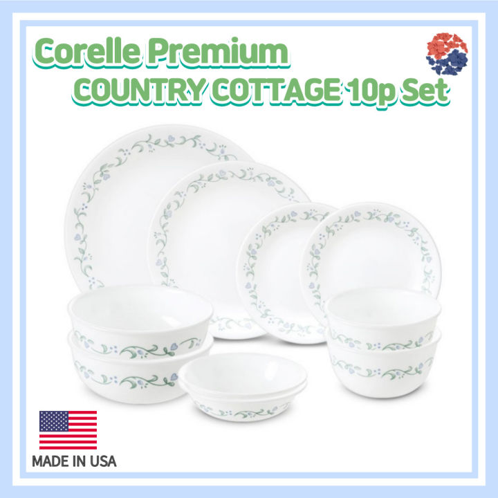 Corelle Premium COUNTRY COTTAGE 10p Set/Corelle USA set/Plate Set