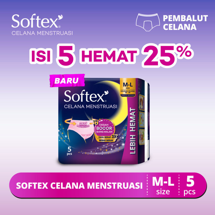 Softex Celana Menstruasi Size M - L 5 pads