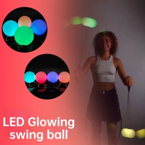 Poi Balls LED Glow Toy Light Up Balls Rainbow High Strobe Spinning Ball for Children Adults Supplies