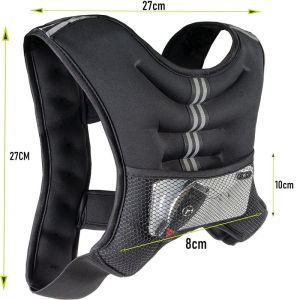 Weighted Vest with Reflective Stripes for WorkoutStrength Training Weight Vest for Men Women-5kg/8kg