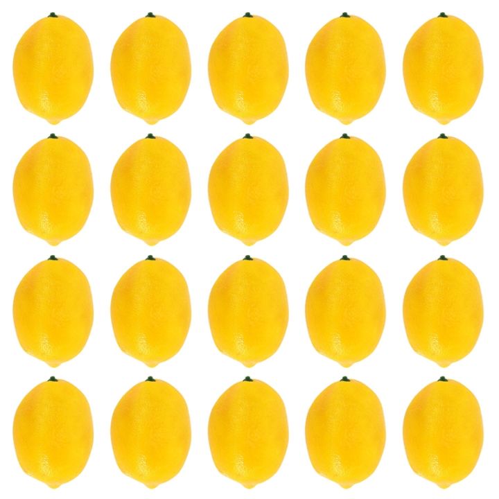 20 Pcs Artificial Lemons Fake Lemons Faux Lemons Fruits in Yellow 3 Inch Long X 2 Inch Wide Lazada