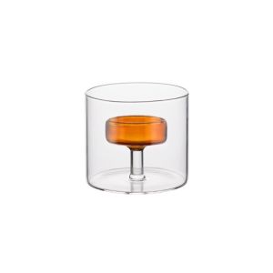 DIMEL European-style Glass Candle Holder Transparent Solid Base Candle Stand Modern Simple Heat-resistant Scented Candles Cup Party