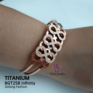 Gelang Titanium Infinity Mix Gold-Silver-Rose Gold Elegan Fashionable Perhiasan Fashion Premium Awet Anti Luntur bgt261
