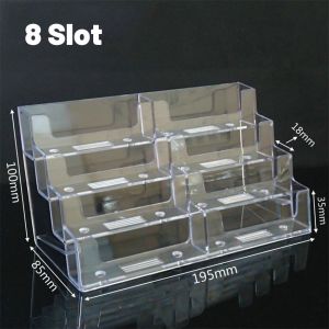 1pc Transparent Lid Acrylic Card Holder Display Stand Organizer Desktop Accessory Simple Office Business Card Holder Stand Clear Transparent Acrylic Counter Top Display Stand Desk Accessories