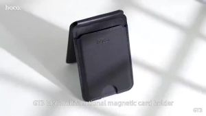 HOCO GT3 Multifunctional Magnetic Card Holder With Phone Stand Card Bag PU Leather Material Magsafe Portable Foldable Wallet Strong Suction For iPhone 16/15/14/13/12