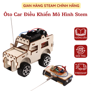 Xe Ôto Quân Sự Jeep Có Điều Khiển Đồ Chơi Khoa Học Stem Tự Làm Bằng Gỗ – Diy Wood Steam