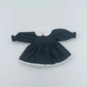 SIRENXI Tay áo lá sen Váy ob11 Trang phục thường ngày Thủ công Đầm obitsu11 Phụ kiện búp bê Kẻ Sọc Quần áo búp bê 1/12 BJD