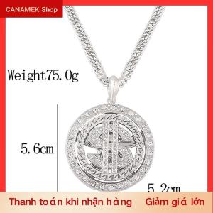 CS Lớn Xoay Chúng Tôi Đô La Tiền Dấu Hiệu Mặt Dây Chuyền Vòng Cổ Người Đàn Ông Rapper Hip Hop