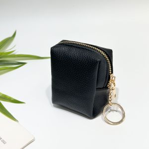 Mini Square Pebbled Leather Coinpurse Wallet Mini Pouch