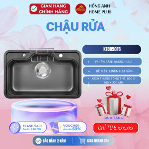 Chậu rửa Kluger Taki Series KT8050FB inox 304 màu đen ép khuôn liền khối dày 1.0mm bề mặt linen