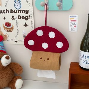 Ins Cute Mushroom Non-perforated Tissue Paper Case Creative Tissue Paper Box Wall-mounted Roll Box