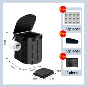 Hewolf Durable ABS Plastic Folding Portable Toilet with Carabiner Easy-Assembly for Outdoor Emergency and Car Use